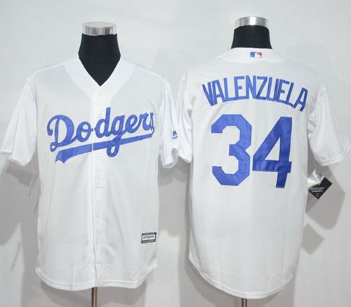 Dodgers #34 Fernando Valenzuela White New Cool Base Stitched MLB Jersey Dodgers #34 Fernando Valenzuela White New Cool Base Stitched MLB Jersey