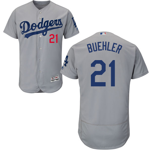 Dodgers #21 Walker Buehler Grey Flexbase Authentic Collection Stitched MLB Jersey Dodgers #21 Walker Buehler Grey Flexbase Authentic Collection Stitched MLB Jersey