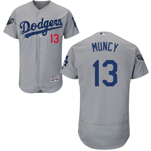 Dodgers #13 Max Muncy Grey Flexbase Authentic Collection 2017 World Series Bound Stitched MLB Jersey Dodgers #13 Max Muncy Grey Flexbase Authentic Collection 2017 World Series Bound Stitched MLB Jersey