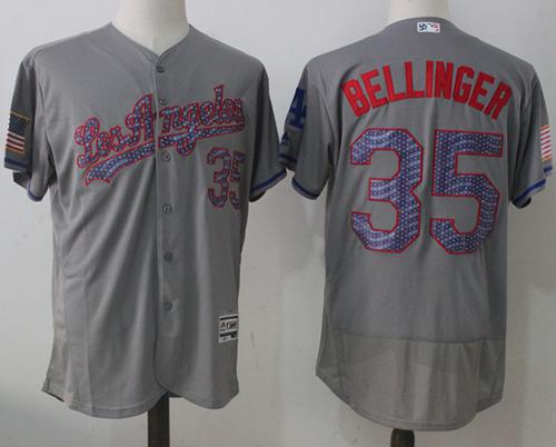 Dodgers #35 Cody Bellinger Grey Fashion Stars & Stripes Flexbase Authentic Stitched MLB Jersey Dodgers #35 Cody Bellinger Grey Fashion Stars & Stripes Flexbase Authentic Stitched MLB Jersey