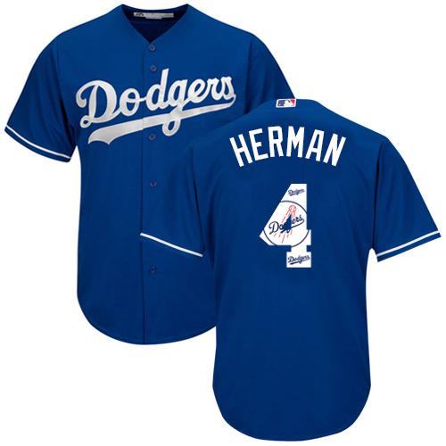 Dodgers #4 Babe Herman Blue Team Logo Fashion Stitched MLB Jersey Dodgers #4 Babe Herman Blue Team Logo Fashion Stitched MLB Jersey