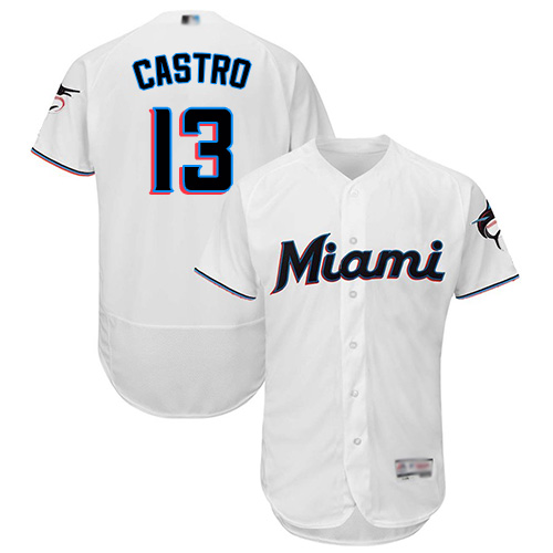 marlins #13 Starlin Castro White Flexbase Authentic Collection Stitched MLB Jersey marlins #13 Starlin Castro White Flexbase Authentic Collection Stitched MLB Jersey