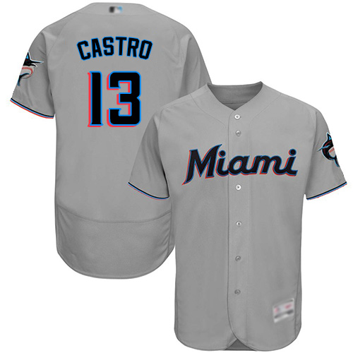 marlins #13 Starlin Castro Grey Flexbase Authentic Collection Stitched MLB Jersey marlins #13 Starlin Castro Grey Flexbase Authentic Collection Stitched MLB Jersey