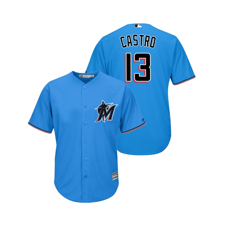 marlins #13 Starlin Castro Blue Alternate 2019 Cool Base Stitched MLB Jersey marlins #13 Starlin Castro Blue Alternate 2019 Cool Base Stitched MLB Jersey