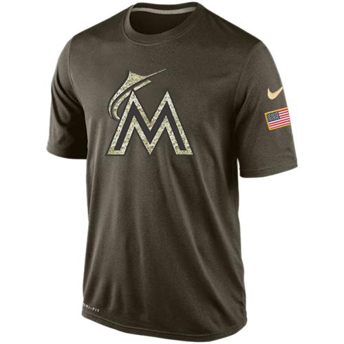 Men's Miami Marlins Salute To Service Nike Dri-FIT T-Shirt Men's Miami Marlins Salute To Service Nike Dri-FIT T-Shirt