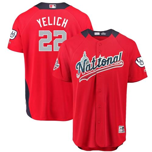 Brewers #22 Christian Yelich Red 2018 All-Star National League Stitched MLB Jersey Brewers #22 Christian Yelich Red 2018 All-Star National League Stitched MLB Jersey