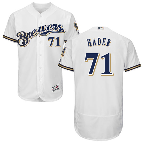 Brewers #71 Josh Hader White Flexbase Authentic Collection Stitched MLB Jersey Brewers #71 Josh Hader White Flexbase Authentic Collection Stitched MLB Jersey
