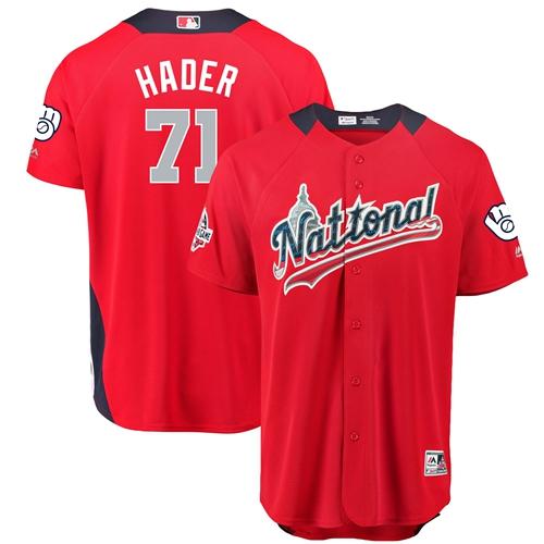 Brewers #71 Josh Hader Red 2018 All-Star National League Stitched MLB Jersey Brewers #71 Josh Hader Red 2018 All-Star National League Stitched MLB Jersey