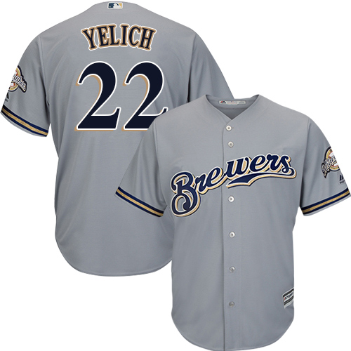 Brewers #22 Christian Yelich Grey New Cool Base Stitched MLB Jersey Brewers #22 Christian Yelich Grey New Cool Base Stitched MLB Jersey