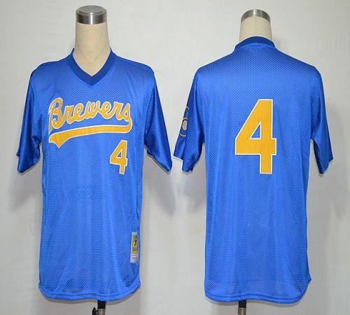 Mitchell And Ness 1991 Brewers #4 Paul Molitor Blue Stitched MLB Jersey Mitchell And Ness 1991 Brewers #4 Paul Molitor Blue Stitched MLB Jersey