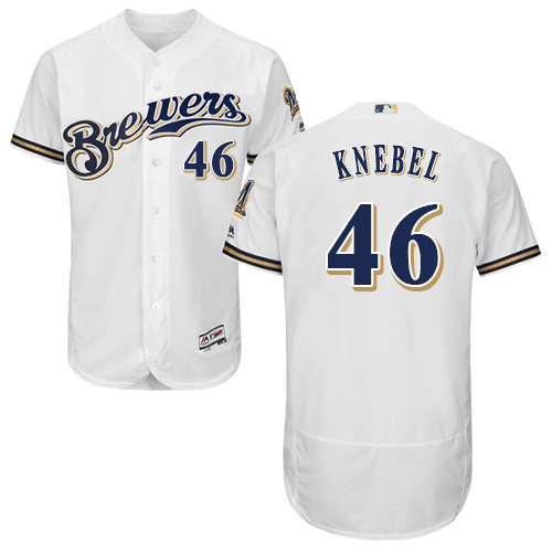 Brewers #46 Corey Knebel White Flexbase Authentic Collection Stitched MLB Jersey Brewers #46 Corey Knebel White Flexbase Authentic Collection Stitched MLB Jersey