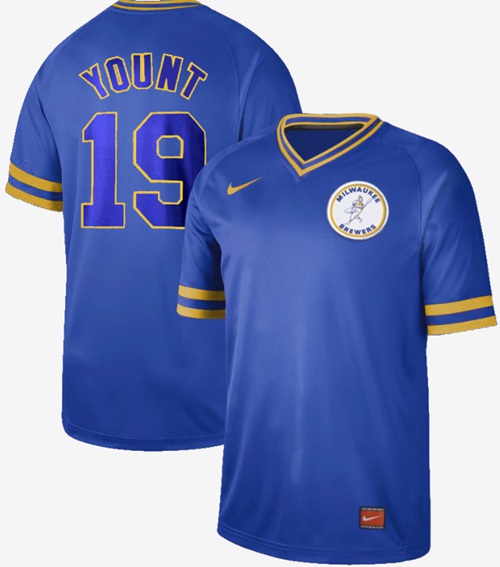 Nike Brewers #19 Robin Yount Royal Authentic Cooperstown Collection Stitched MLB Jersey Nike Brewers #19 Robin Yount Royal Authentic Cooperstown Collection Stitched MLB Jersey