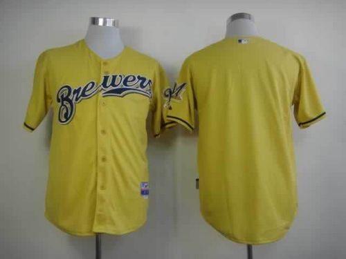 Brewers Blank Yellow Alternate Cool Base Stitched MLB Jersey Brewers Blank Yellow Alternate Cool Base Stitched MLB Jersey