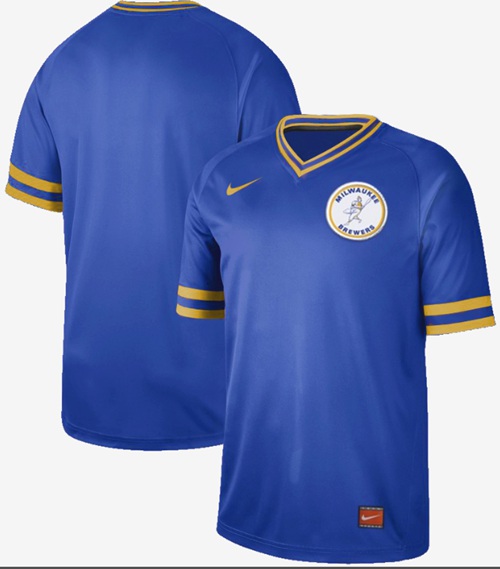 Nike Brewers Blank Royal Authentic Cooperstown Collection Stitched MLB Jersey