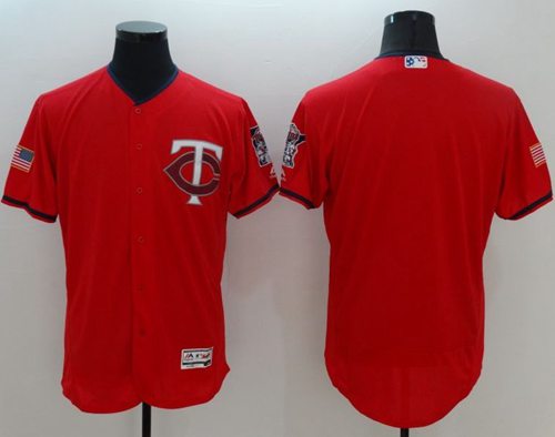Twins Blank Red Fashion Stars & Stripes Flexbase Authentic Stitched MLB Jersey Twins Blank Red Fashion Stars & Stripes Flexbase Authentic Stitched MLB Jersey