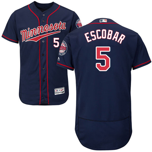 Twins #5 Eduardo Escobar Navy Blue Flexbase Authentic Collection Stitched MLB Jersey Twins #5 Eduardo Escobar Navy Blue Flexbase Authentic Collection Stitched MLB Jersey