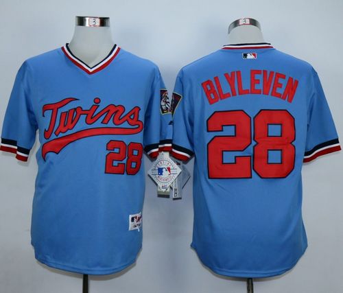 Twins #28 Bert Blyleven Light Blue 1984 Turn Back The Clock Stitched MLB Jersey Twins #28 Bert Blyleven Light Blue 1984 Turn Back The Clock Stitched MLB Jersey