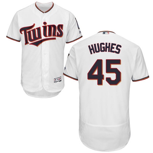 Twins #45 Phil Hughes White Flexbase Authentic Collection Stitched MLB Jersey Twins #45 Phil Hughes White Flexbase Authentic Collection Stitched MLB Jersey