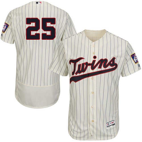 Twins #25 Byron Buxton Cream Strip Flexbase Authentic Collection Stitched MLB Jersey Twins #25 Byron Buxton Cream Strip Flexbase Authentic Collection Stitched MLB Jersey