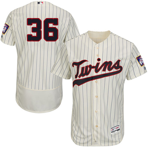 Twins #36 Robbie Grossman Cream Strip Flexbase Authentic Collection Stitched MLB Jersey Twins #36 Robbie Grossman Cream Strip Flexbase Authentic Collection Stitched MLB Jersey
