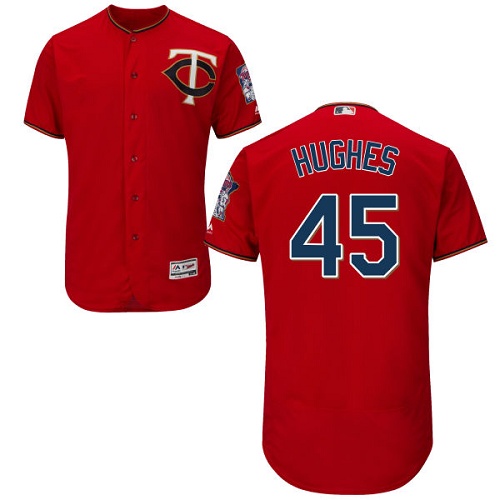 Twins #45 Phil Hughes Red Flexbase Authentic Collection Stitched MLB Jersey Twins #45 Phil Hughes Red Flexbase Authentic Collection Stitched MLB Jersey