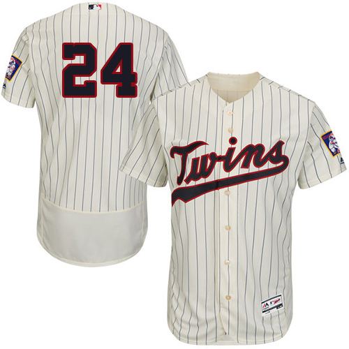 Twins #24 C.J. Cron Cream Strip Flexbase Authentic Collection Stitched MLB Jersey Twins #24 C.J. Cron Cream Strip Flexbase Authentic Collection Stitched MLB Jersey