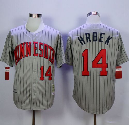 Mitchell And Ness 1987 Twins #14 Kent Hrbek Grey Throwback Stitched MLB Jersey Mitchell And Ness 1987 Twins #14 Kent Hrbek Grey Throwback Stitched MLB Jersey