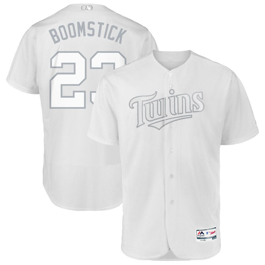 Minnesota Twins #23 Nelson Cruz Boomstick Majestic 2019 Players' Weekend Flex Base Authentic Player Jersey White