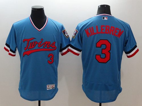 Twins #3 Harmon Killebrew Light Blue Flexbase Authentic Collection Cooperstown Stitched MLB Jersey Twins #3 Harmon Killebrew Light Blue Flexbase Authentic Collection Cooperstown Stitched MLB Jersey
