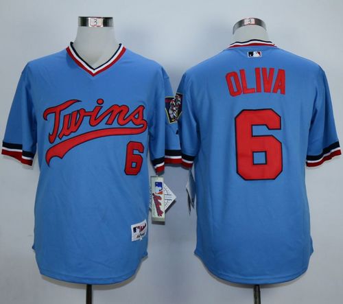 Twins #6 Tony Oliva Light Blue 1984 Turn Back The Clock Stitched MLB Jersey Twins #6 Tony Oliva Light Blue 1984 Turn Back The Clock Stitched MLB Jersey