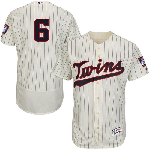 Twins #6 Tony Oliva Cream Strip Flexbase Authentic Collection Stitched MLB Jersey Twins #6 Tony Oliva Cream Strip Flexbase Authentic Collection Stitched MLB Jersey