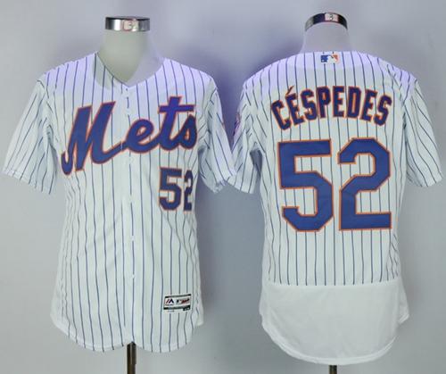 Mets #52 Yoenis Cespedes White(Blue Strip) Flexbase Authentic Collection Stitched MLB Jersey Mets #52 Yoenis Cespedes White(Blue Strip) Flexbase Authentic Collection Stitched MLB Jersey