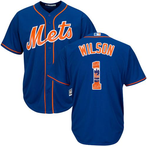 Mets #1 Mookie Wilson Blue Team Logo Fashion Stitched MLB Jersey Mets #1 Mookie Wilson Blue Team Logo Fashion Stitched MLB Jersey
