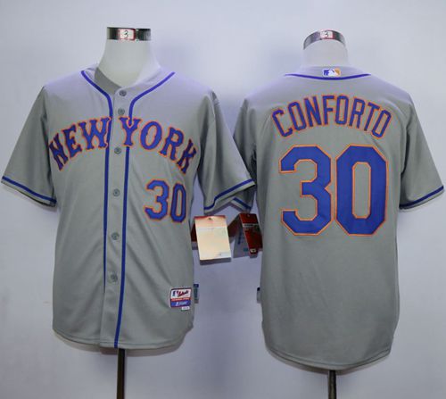 Mets #30 Michael Conforto Grey Road Cool Base Stitched MLB Jersey Mets #30 Michael Conforto Grey Road Cool Base Stitched MLB Jersey