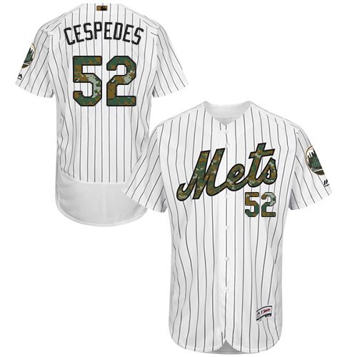 Mets #52 Yoenis Cespedes White(Blue Strip) Flexbase Authentic Collection Memorial Day Stitched MLB Jersey Mets #52 Yoenis Cespedes White(Blue Strip) Flexbase Authentic Collection Memorial Day Stitched MLB Jersey