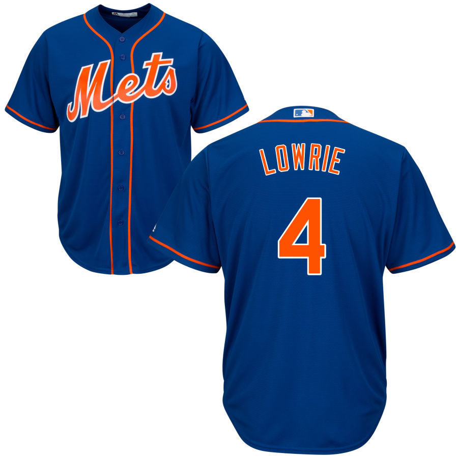 New York Mets #4 Jed Lowrie Cool Base Royal Stitched MLB Jersey New York Mets #4 Jed Lowrie Cool Base Royal Stitched MLB Jersey