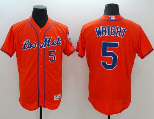 Mets #5 David Wright Orange Flexbase Authentic Collection Los Mets Stitched MLB Jersey Mets #5 David Wright Orange Flexbase Authentic Collection Los Mets Stitched MLB Jersey