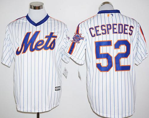 Mets #52 Yoenis Cespedes White(Blue Strip) Cool Base Cooperstown 25TH Stitched MLB Jersey Mets #52 Yoenis Cespedes White(Blue Strip) Cool Base Cooperstown 25TH Stitched MLB Jersey