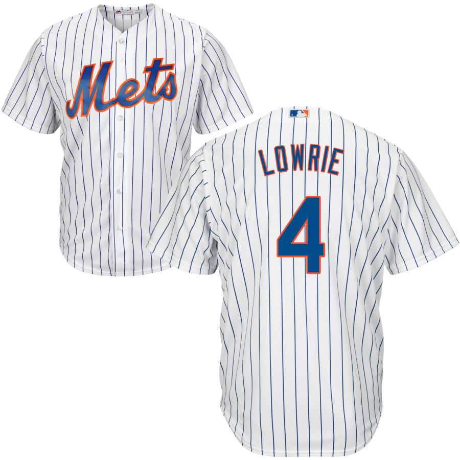 New York Mets #4 Jed Lowrie Cool Base White Stitched MLB Jersey New York Mets #4 Jed Lowrie Cool Base White Stitched MLB Jersey