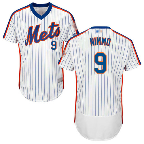Mets #9 Brandon Nimmo White(Blue Strip) Flexbase Authentic Collection Alternate Stitched MLB Jersey Mets #9 Brandon Nimmo White(Blue Strip) Flexbase Authentic Collection Alternate Stitched MLB Jersey
