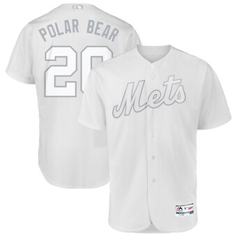 New York Mets #20 Pete Alonso Polar Bear Majestic 2019 Players' Weekend Flex Base Authentic Player Jersey White New York Mets #20 Pete Alonso Polar Bear Majestic 2019 Players' Weekend Flex Base Authentic Player Jersey White