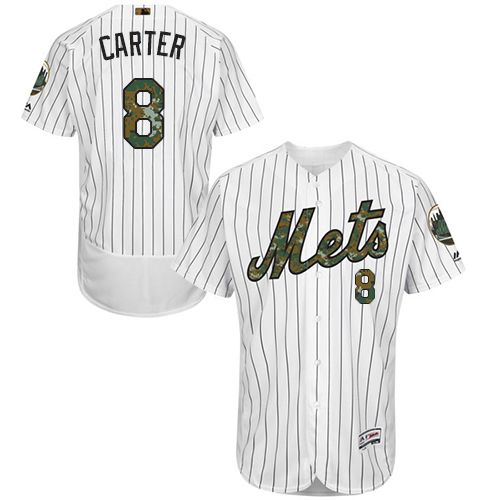 Mets #8 Gary Carter White(Blue Strip) Flexbase Authentic Collection Memorial Day Stitched MLB Jersey Mets #8 Gary Carter White(Blue Strip) Flexbase Authentic Collection Memorial Day Stitched MLB Jersey