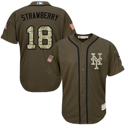 Mets #18 Darryl Strawberry Green Salute to Service Stitched MLB Jersey Mets #18 Darryl Strawberry Green Salute to Service Stitched MLB Jersey