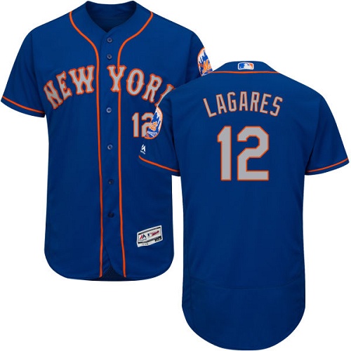 Mets #12 Juan Lagares Blue(Grey NO.) Flexbase Authentic Collection Stitched MLB Jersey Mets #12 Juan Lagares Blue(Grey NO.) Flexbase Authentic Collection Stitched MLB Jersey