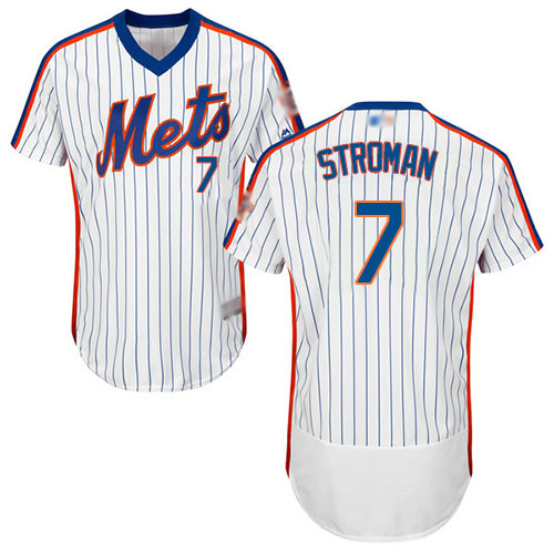 Mets #7 Marcus Stroman White(Blue Strip) Flexbase Authentic Collection Alternate Stitched MLB Jersey Mets #7 Marcus Stroman White(Blue Strip) Flexbase Authentic Collection Alternate Stitched MLB Jersey