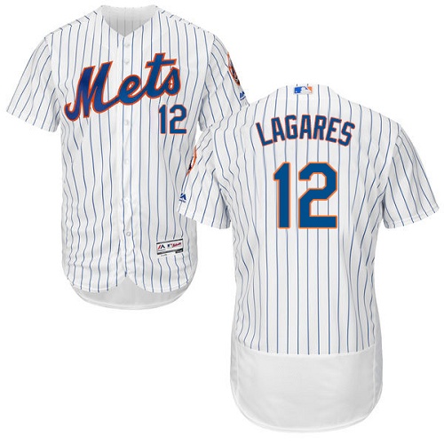 Mets #12 Juan Lagares White(Blue Strip) Flexbase Authentic Collection Stitched MLB Jersey Mets #12 Juan Lagares White(Blue Strip) Flexbase Authentic Collection Stitched MLB Jersey