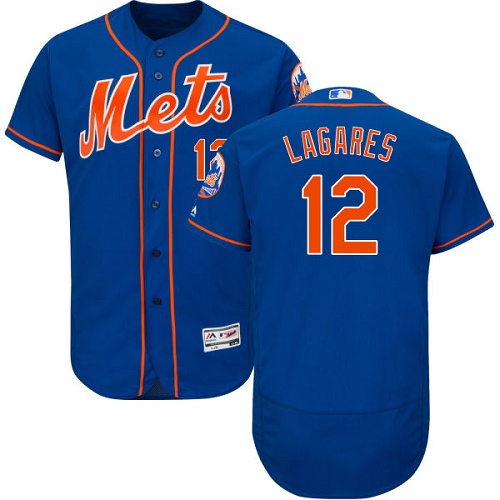 Mets #12 Juan Lagares Blue Flexbase Authentic Collection Stitched MLB Jersey Mets #12 Juan Lagares Blue Flexbase Authentic Collection Stitched MLB Jersey