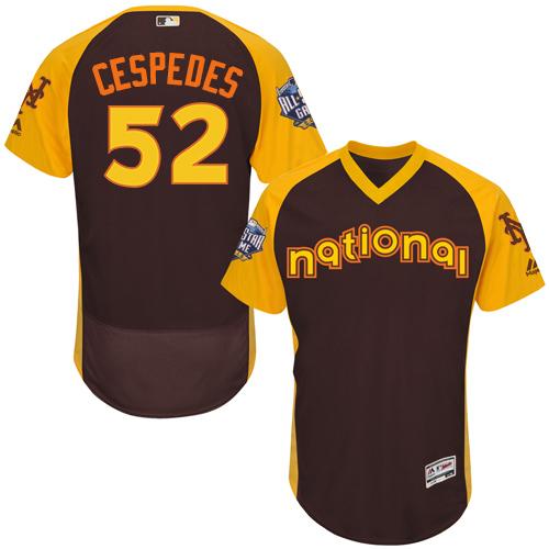Mets #52 Yoenis Cespedes Brown Flexbase Authentic Collection 2016 All-Star National League Stitched MLB Jersey Mets #52 Yoenis Cespedes Brown Flexbase Authentic Collection 2016 All-Star National League Stitched MLB Jersey