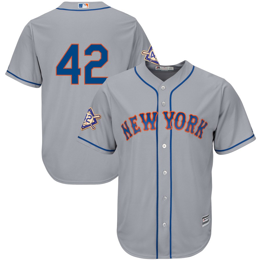 New York Mets #42 Majestic 2019 Jackie Robinson Day Official Cool Base Jersey Gray New York Mets #42 Majestic 2019 Jackie Robinson Day Official Cool Base Jersey Gray