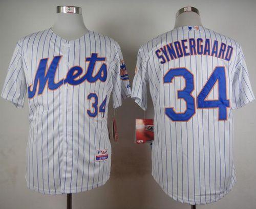 Mets #34 Noah Syndergaard White(Blue Strip) Home Cool Base Stitched MLB Jersey Mets #34 Noah Syndergaard White(Blue Strip) Home Cool Base Stitched MLB Jersey